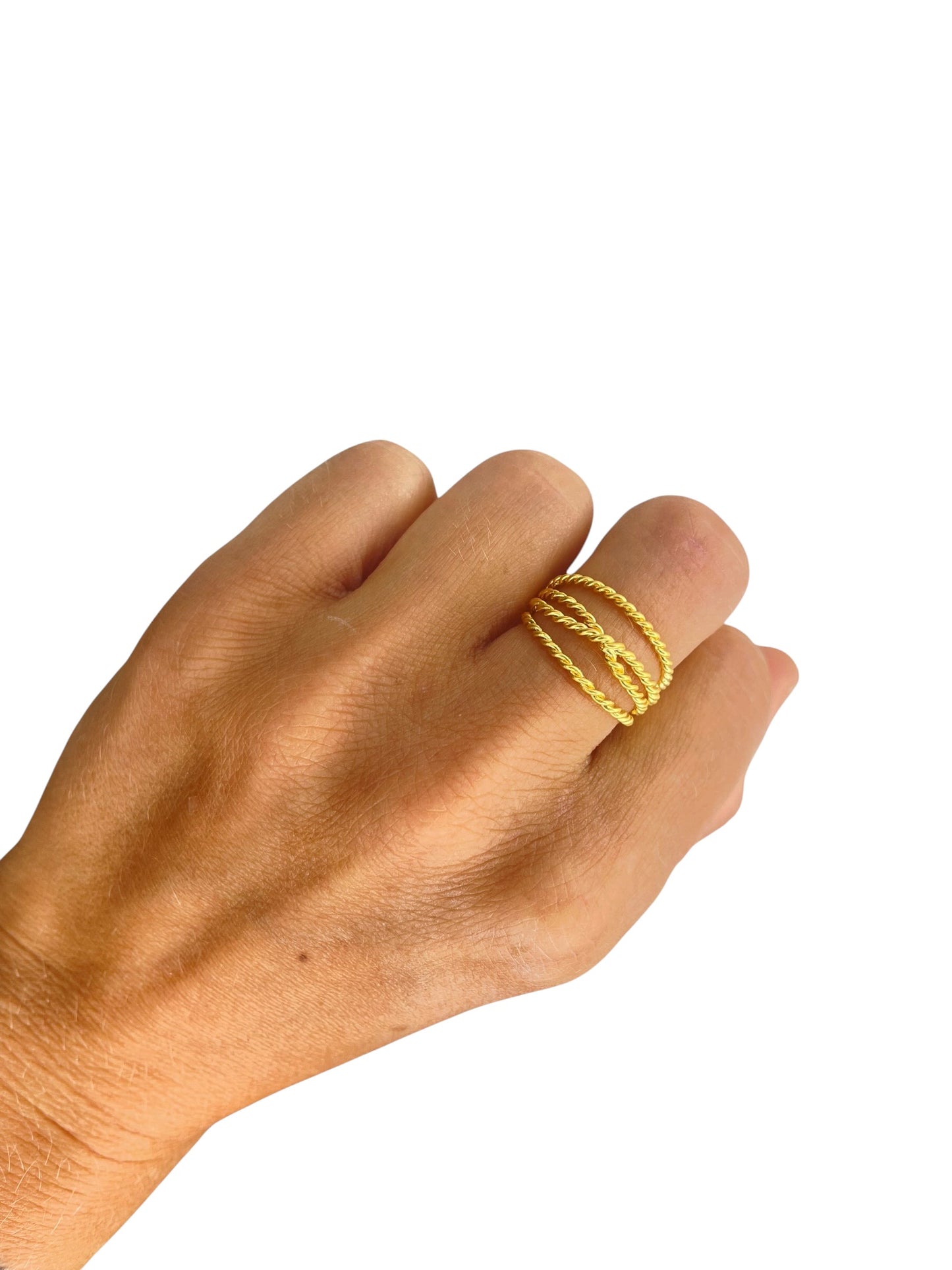 Bague laiton plaqué or mat