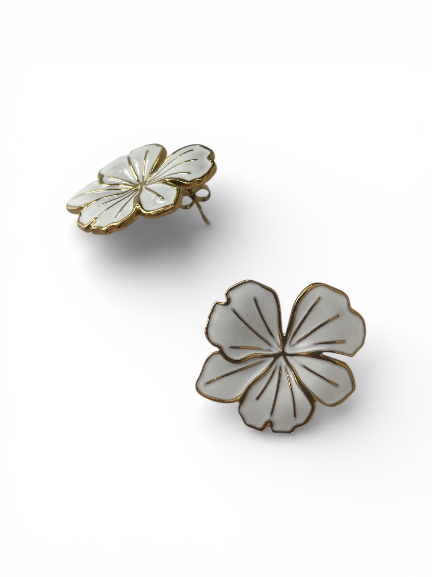 Puces fleurs doré et blanc